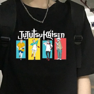 เสื้อยืดผ้าฝ้ายพิมพ์ลาย เสื้อยืด พิมพ์ลายกราฟิกอนิเมะ Jujutsu Kaisen Yuji Itadori Gojo Satoru สไตล์ญี่ปุ่น