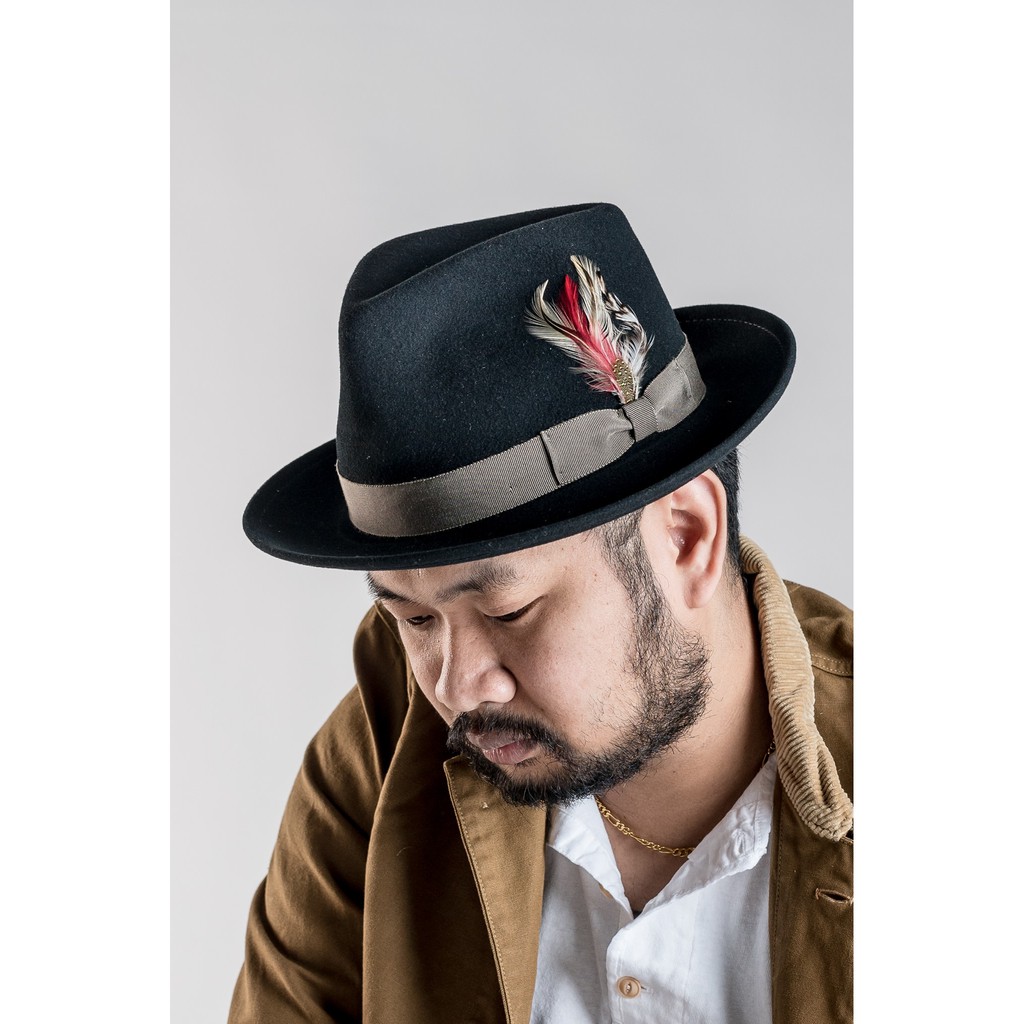 New York Hat Co. Hard Pinch Fedora ของใหม่ ป้ายห้อย Size M สีดำ | Shopee  Thailand