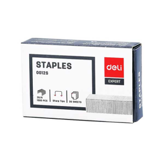 Deli 0012S Staples ลวดเย็บกระดาษเบอร์ 35 ( No.26/6 ) 30 Sheets ลวดเย็บ เบอร์ 35 แพ็ค 1 กล่อง ลูกแม็ค ลูกแม็ก