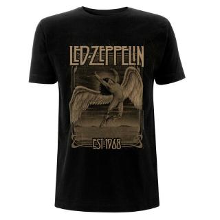 เสื้อยืดลําลอง แขนสั้น พิมพ์ลายวงร็อค Led Zeppelin สีดํา สําหรับผู้ชาย