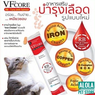 VFcore RB  อาหารเสริมบำรุงเลือด 1 ซอง (แบ่งขาย) ในรูปแบบขนมแมวเลียรสอร่อย เนื้อทูน่าและแซลม่อน ทานง่าย 1 ซอง