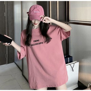 เสื้อยืดแฟชั่น สไตล์เกาหลี คอกลม ทรงหลวม สวมใส่สบาย