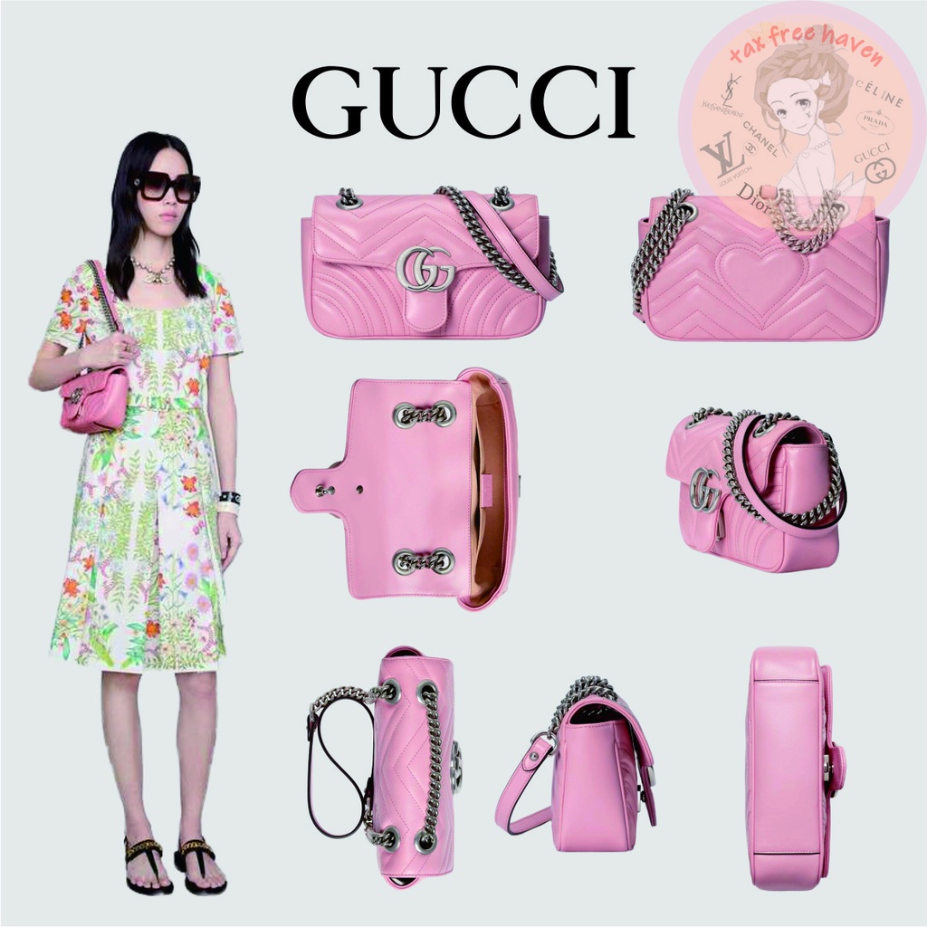ราคาต่ำสุดของ-shopee-ของแท้-100-gucci-gg-marmont-series-mini-handbag-shoulder-bag