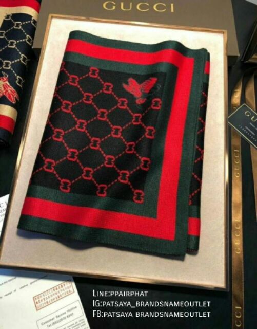 รุ่นหายาก-brand-gucciเเท้-outlet-new-collection-ผ้าคลุมไหล่-ผ้าพันคอ-gucci