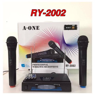 new ไมโครโฟนไร้สาย ไมค์ลอยคู่ WIRELESS MICROPHONE รุ่น RY-2002