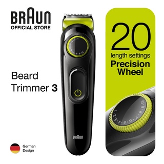 Braun เครื่องตัดหนวดเครา BT3021 - สีดํา สีเขียว - ตั้งค่าความยาวได้ 20 ระดับ สําหรับผู้ชาย