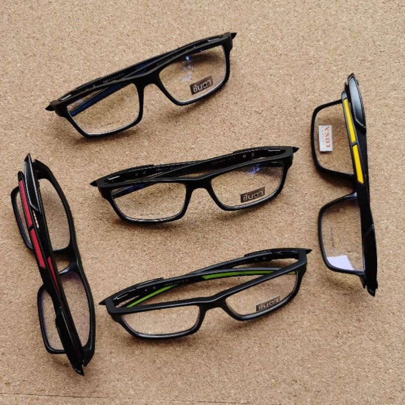 แว่นวินเทจ-กรอบแว่นสายตา-แว่นชินตา-รุ่น-large-look-ทรงเหลี่ยม-กรอบสีดำ-สปอร์ต-สวมใส่สบาย-สำหรับคนหน้ากว้าง-เลนส์ใส