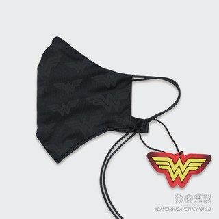 DOSH:FACE MASKหน้ากากผ้าผู้ใหญ่ คล้องคอ โครงปรับรับจมูก WONDER WOMEN  รุ่นFMASK09-BL1