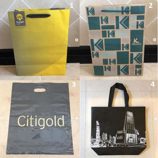 ถุงกระดาษ ถุง Krungsri KBANK กสิกรไทย Citigold และ CITI ถุงธนาคาร ทรงสูง สภาพสวย แท้แน่นอน เอาไว้ใส่ของได้สบายเลย