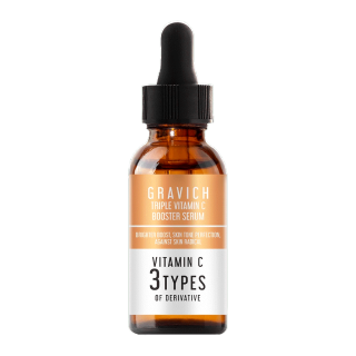 [ลดทันที 40 กรอกโค้ด SG7H6B3D]Gravich Triple Vitamin C Booster Serum 30 ml เซรั่มวิตามินซี ผิวกระจ่างใส ลดความหมองคล้ำ