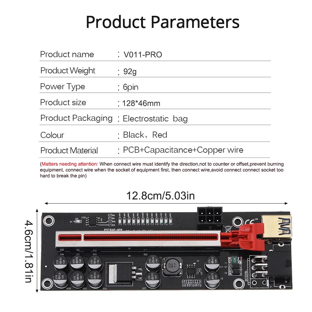 ภาพสินค้าRiser Card 010Splus บอร์ดไรเซอร์พร้อมไฟ Led Pci-E 1X To 16X อุปกรณ์เสริมคอมพิวเตอร์สายเคเบิ้ล Usb สีดําสีแดง จากร้าน huiteni.th บน Shopee ภาพที่ 8