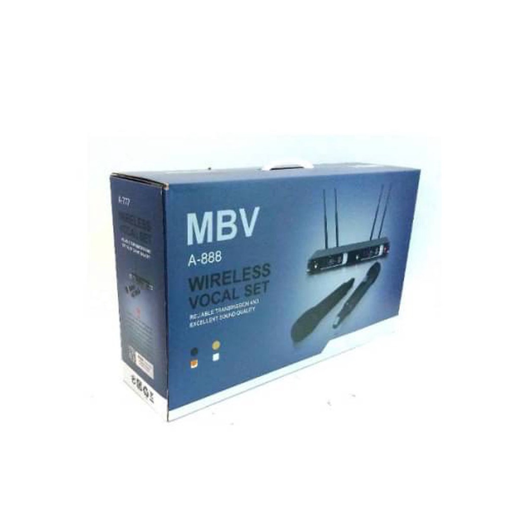 ไมค์-mbv-รุ่น-a-888-dual-ไมค์ลอย-ไมโครโฟนไร้สาย-ยี่ห้อ-mbv-รุ่นa-888-ปรับความถี่ได้-uhf-803-806mhz-wireless-microphone