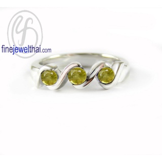 Finejewelthai-แหวนบุษราคัม-แหวนเงินแท้-แหวนพลอย-พลอยประจำเดือนเกิด-Yellow-Sapphire-Silver-Ring-R1037yl