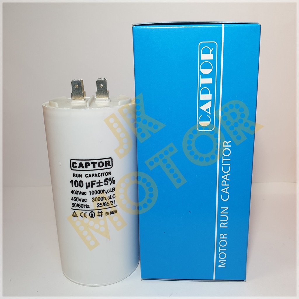 คาปาซิเตอร์รัน Run Capacitor CAPTOR ขนาด 55uF 60uF 70uF 80uF 90uF 100uF ...