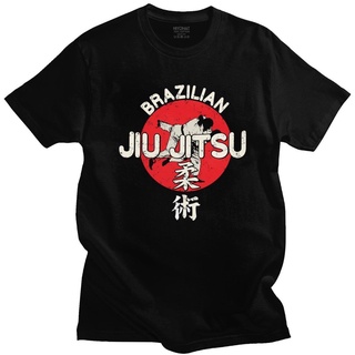 เสื้อยืดสีขาว - วินเทจชายบราซิลบราซิล Jiu Jitsu Tshirt แขนสั้นผ้าฝ้ายเสื้อยืดสันทนาการบราซิล Jiu-Ji