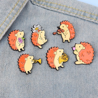 ภาพหน้าปกสินค้าHedgehog Band Enamel Pin Kawaii Violin Suona Animal Brooch Retro Creative Games Jewelry Brooch for Kids Women Commemorative Gift ซึ่งคุณอาจชอบสินค้านี้