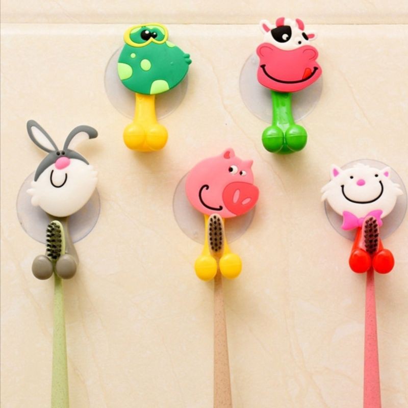 พร้อมส่งทันที-ที่แขวนแปรงสีฟันลายการ์ตูนซิลิโคน