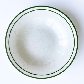 ชาม จาน ถ้วย เซรามิค จานซุปอาหารตะวันตกเซรามิคเคลือบลายจุดงาสีเขียว จานลึก จานพาสต้า  จานซุปสไตล์ IG Plates