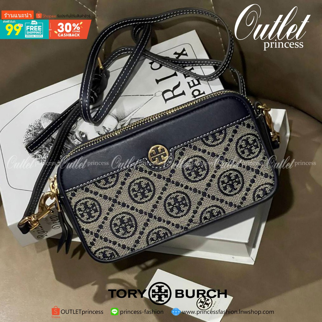 Tory Burch T Monogram Jacquard Double Zip Mini Bag, Luxury, Bags & Wallets  on Carousell