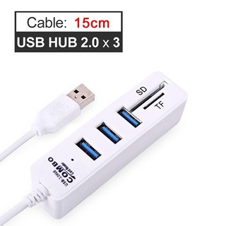 ภาพหน้าปกสินค้า480 Mbps USB Hub 2.0 3 พอร์ตเครื่องอ่านการ์ด Combo มินิฮับตัวแยก USB สำหรับ SD/TF แบบพกพา - INTL ที่เกี่ยวข้อง