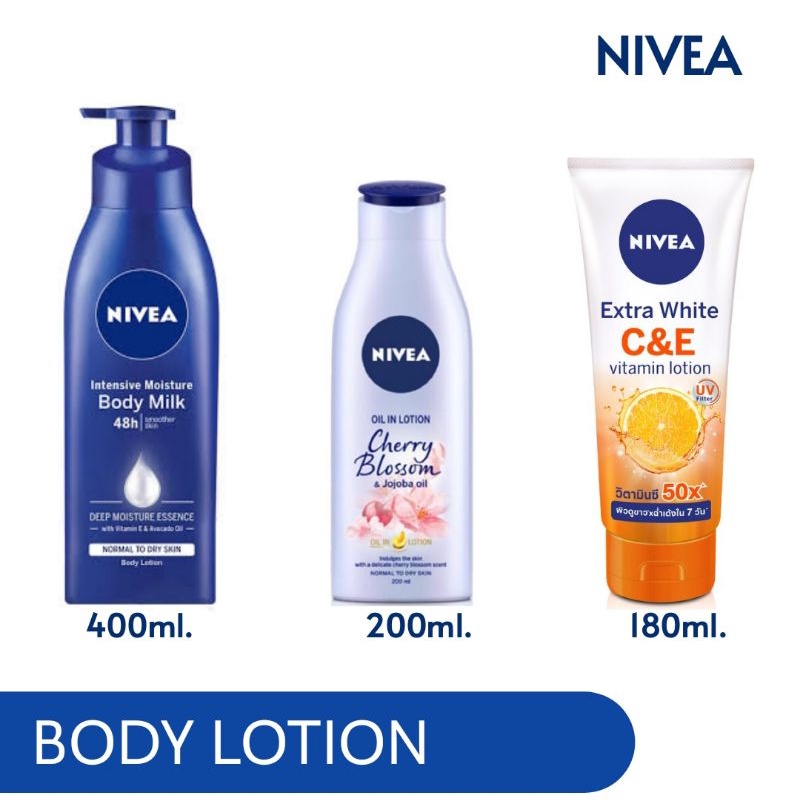 โลชั่นนีเวีย Nivea C&E Nivea Body Milk Nivea Oil In Lotion Shopee