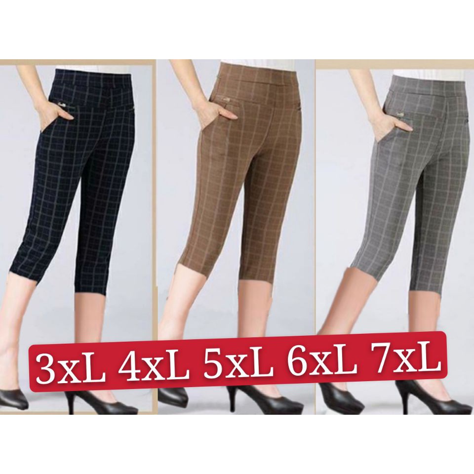 ภาพหน้าปกสินค้ากางเกงขา7ส่วน ลายสก๊อต ผ้ายืดเกาหลีผู้หญิงใส่สบายมี5ไชล์ +(รับประกันคุณภาพสินค้า) 175มีกระเป๋าข้างสองใบ