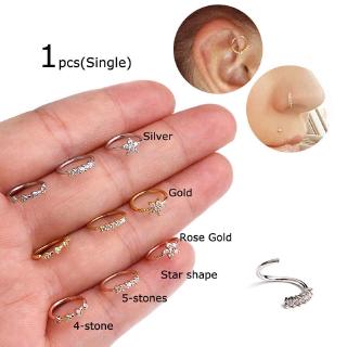 สินค้า 1piece Nose Hoop Ring Cartilage Earrings Tragus Helix Piercing 8mm