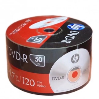 แผ่นดีวีดี DVD-R 4.7Gb 16X ยี่ห้อ HP ของแท้ 50 แผ่น