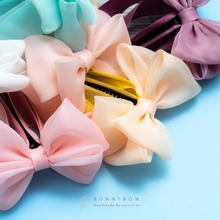 กิ๊บกล้วยเกาหลี Signature Organdy งานแฮนด์เมด โบว์ติดผม BunnyBow เกรดพรีเมียม ส่งสินค้าทุกวันค่ะ