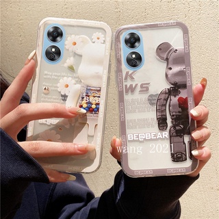 Ready Stock 2023 New Casing เคส OPPO Reno8 T A78 5G 4G Phone Case Trendy Popularity Cute Cartoon Bear Slim Clear OPPO Reno 8 8T Reno8T Soft Case Back Cover เคสโทรศัพท