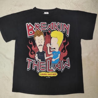 Vintage 2000s Y2K Beavis and head Breakin The Law Mike Judge MTV T-Shirtสามารถปรับแต่งได้