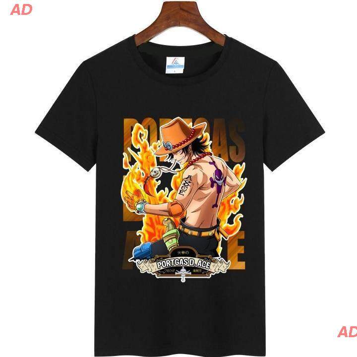 เสื้อยืดแขนสั้น-ad-เสื้อยืดยอดนิยม-anime-hoodiebaju-t-shirt-lelaki-one-piece-luffy-เสื้อ-one-piece