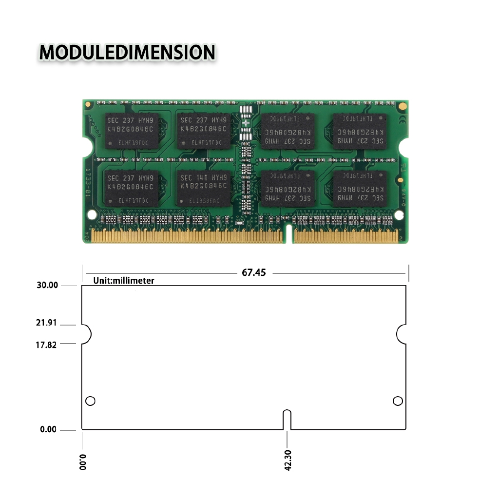 การ์ดหน่วยความจําโน้ตบุ๊ก-8-gb-2x4gb-samsung-4gb-2rx8-pc3-8500s-ddr3-1066mhz-204pin-sodimm