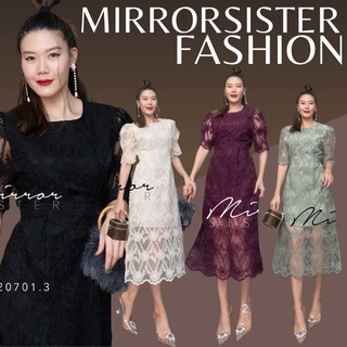 🔖ป้าย Mirrorsister​ 20701.3 เดรสออแกนซ่าปักลายลูกไม้ มีซับในช่วงตัวจนถึงเหนือเข่า ช่วงแขนสั้นและช่วงชายกระโปรงปล่อยซีทรู