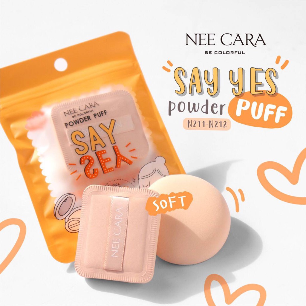 พัฟ-neecara-n211-และ-n212-be-colorful-powder-puff-พัฟฟองน้ำสำหับแต่งหน้า