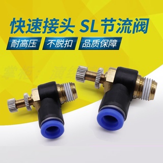 วาล์วควบคุมความเร็ว นิวเมติก SL Series SL4 SL6 SL8 SL10 SL12-M5 01 02 03 04 1-2 ชิ้น