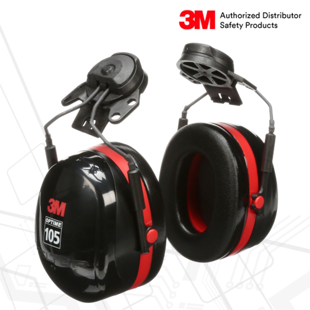 3M™ ครอบหูนิรภัยแบบติดหมวก รุ่น Optime™ 105 H10P3E ค่าการลดเสียง 27 เด ...
