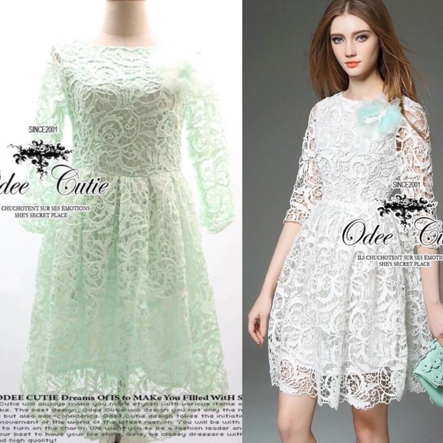 luxurious-lace-dress-เขียวอ่อน