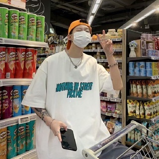 เสื้อยืดแขนสั้น พิมพ์ลายตัวอักษร ทรงหลวม ขนาดใหญ่ แฟชั่นฤดูร้อน สําหรับผู้ชาย และผู้หญิง