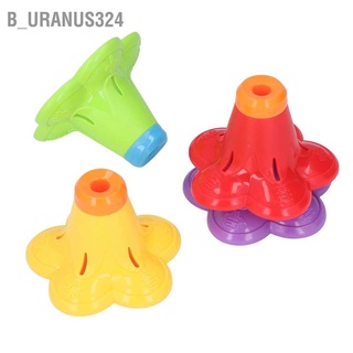 B_uranus324 Baby Stacking Bath Cups Multi Colored Flower Sorting Nesting Building Stack Early Educational Toys