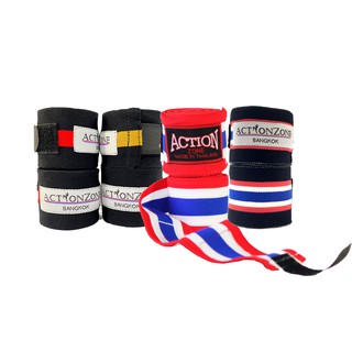 สินค้า Muaythai Handwraps Thai flag ผ้าพันมือมวยไทย ลายธงชาติ (ราคา ต่อคู่)