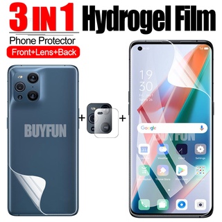 3In1 ฟิล์มไฮโดรเจลสําหรับ Oppo Find X3Pro ฟิล์มกระจกนิรภัยป้องกันรอยหน้าจอสําหรับ Opo Findx3 X3Pro