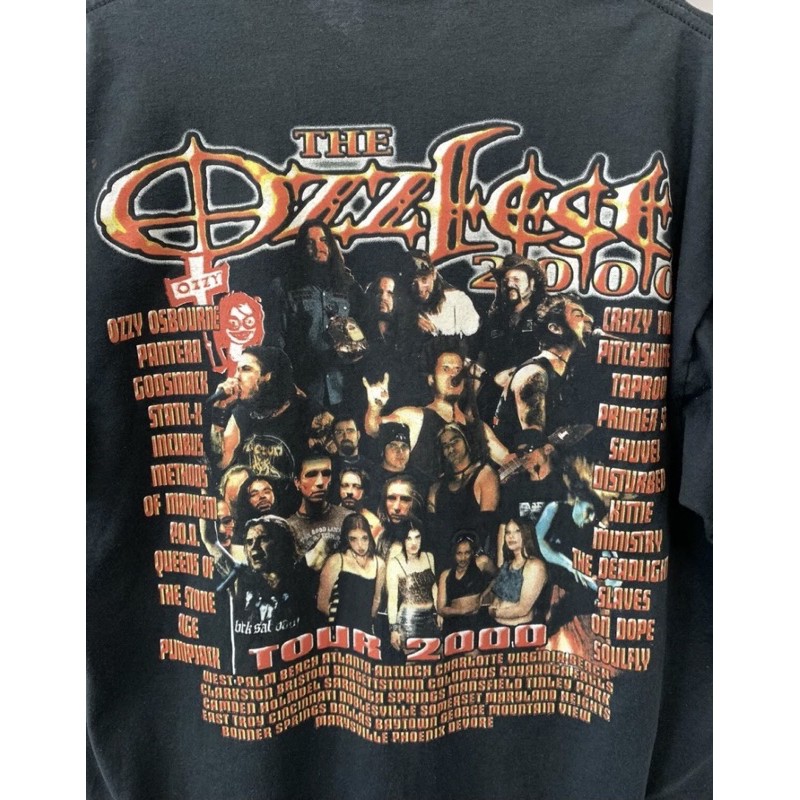 เสื้อยืดผ้าฝ้ายพิมพ์ลายขายดี-ปิดการขายจากต่างประเทศ-ultra-rare-vintage-the-ozzfest-2000-s-t-shirt-pre-order