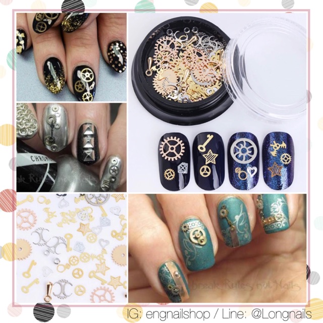 หมุดแต่ง-เล็บ-รูป-เฟือง-เกียร์-punk-opi-essie-orly-zoya