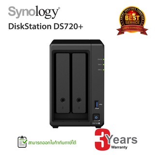 สินค้า [ลด 200.- โค้ด SSPR6SA] Synology DiskStation DS720+ 2-Bay NAS - NEW! 2020