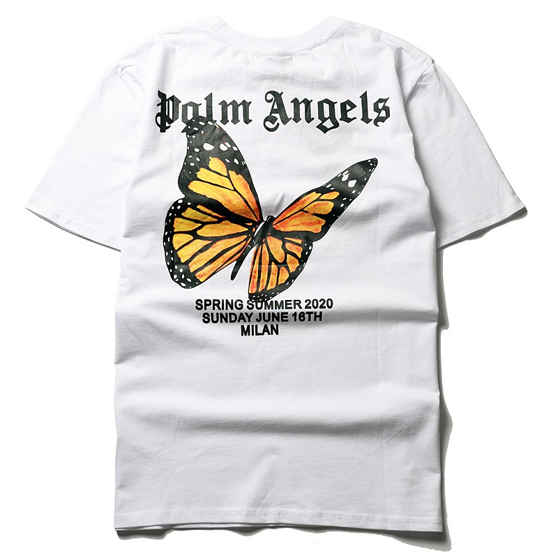 พร้อมสต็อกผลิตภัณฑ์ใหม่-palm-angel-ผีเสื้อสีเหลืองแขนสั้นคู่-streetwear-แฟชั่นเสื้อยืดฤดูร้อนเสื้อยืด-m-xl