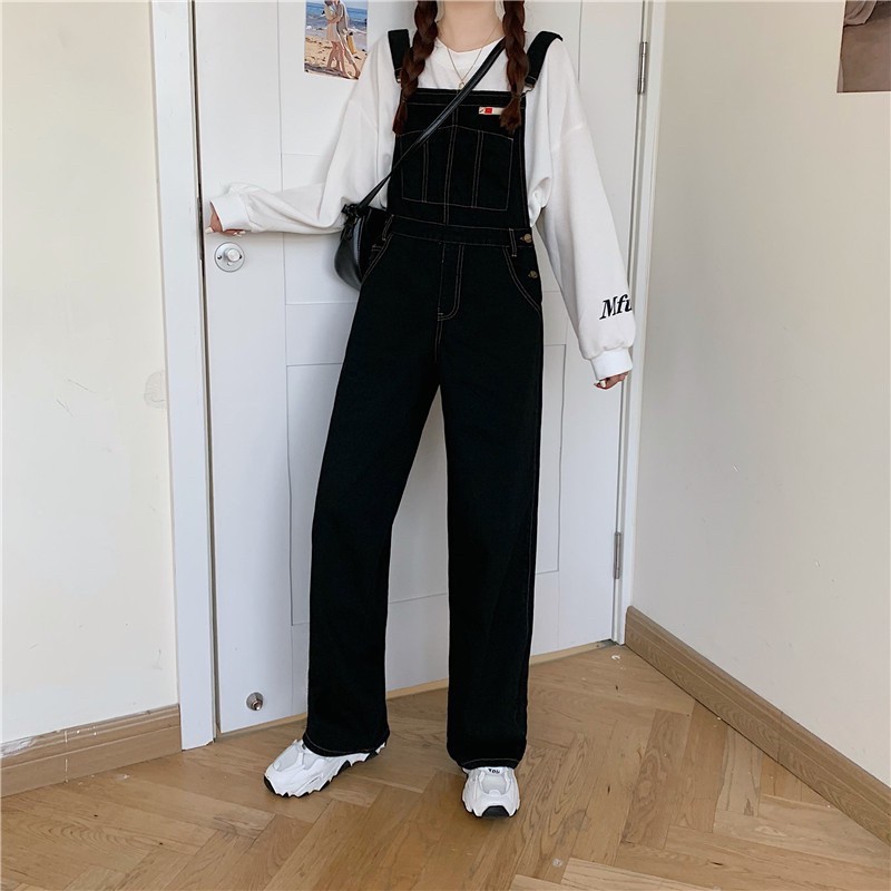 ภาพสินค้าMany Jeans Overalls เอี๊ยมกางเกงยีนส์ขายาวสีดำ สายเอี๊ยมเก๋มากสไตล์เกาหลีพร้อมส่งs m l จากร้าน bua_phapa บน Shopee ภาพที่ 3