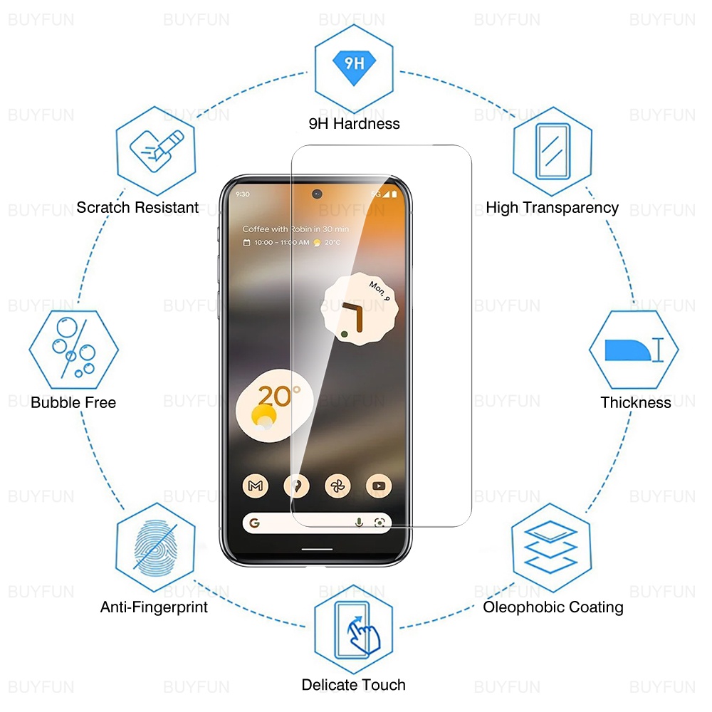 ฟิล์มกระจกนิรภัยกันรอยหน้าจอ-hd-สําหรับ-google-pixel-6a-6-1-นิ้ว-5-ชิ้น-google-pixel-6-pixel6-a