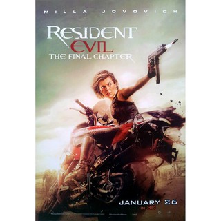 โปสเตอร์ หนัง Resident Evil The Final Chapter 2016 POSTER 24”x35” Inch Milla Jovovich V1