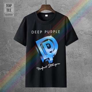 เสื้อยืดผ้าฝ้าย 100% พิมพ์ลาย Deep Purple Perfect Strangers84 Rainbow Gillan สีดํา LHZYสามารถปรับแต่งได้